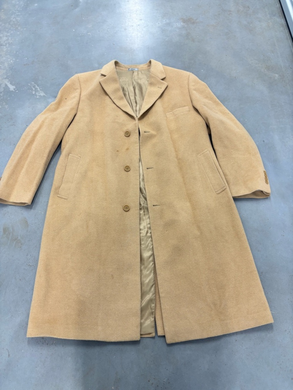Polo by Ralph Lauren Camel Single-Breasted Overcoat